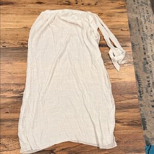 Lightweight White Tie-Side Beach Cover-Up